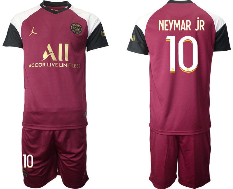 Men 2020-2021 club Paris St German away #10 red Soccer Jerseys->marseille jersey->Soccer Club Jersey